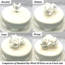 Wired 3D Ivory Sugar Roses Standard Petal 4 Sizes 25mm-70mm