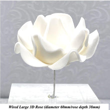 Wired 3D Ivory Sugar Roses Standard Petal 4 Sizes 25mm-70mm