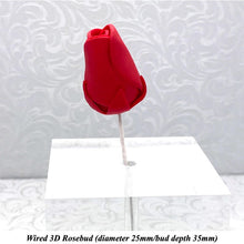Wired 3D Scarlet Red Sugar Roses Standard Petal 4 Sizes 25mm-70mm
