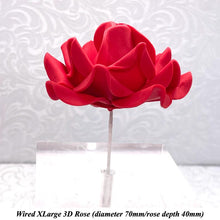 Wired 3D Scarlet Red Sugar Roses Standard Petal 4 Sizes 25mm-70mm