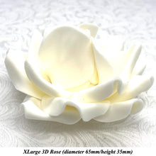 Non-Wired 4 Sizes 3D White Chocolate Sugar Roses Standard Petal 20mm-65mm