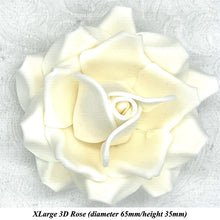 Non-Wired 4 Sizes 3D White Chocolate Sugar Roses Standard Petal 20mm-65mm