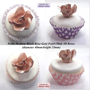 Rose Gold Cake Decorations. Shown on 65mm cupcake.