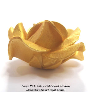 Rich Yellow Gold handmade 3D rose cake decorations