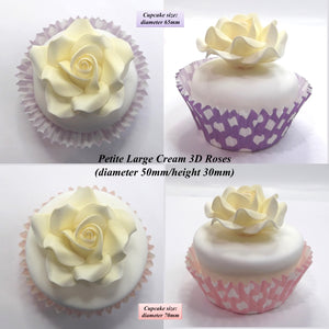 Cream Cake Decorations. Shown on 65mm cupcake.