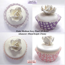 Ivory Cake Decorations. Shown on 65mm cupcake.