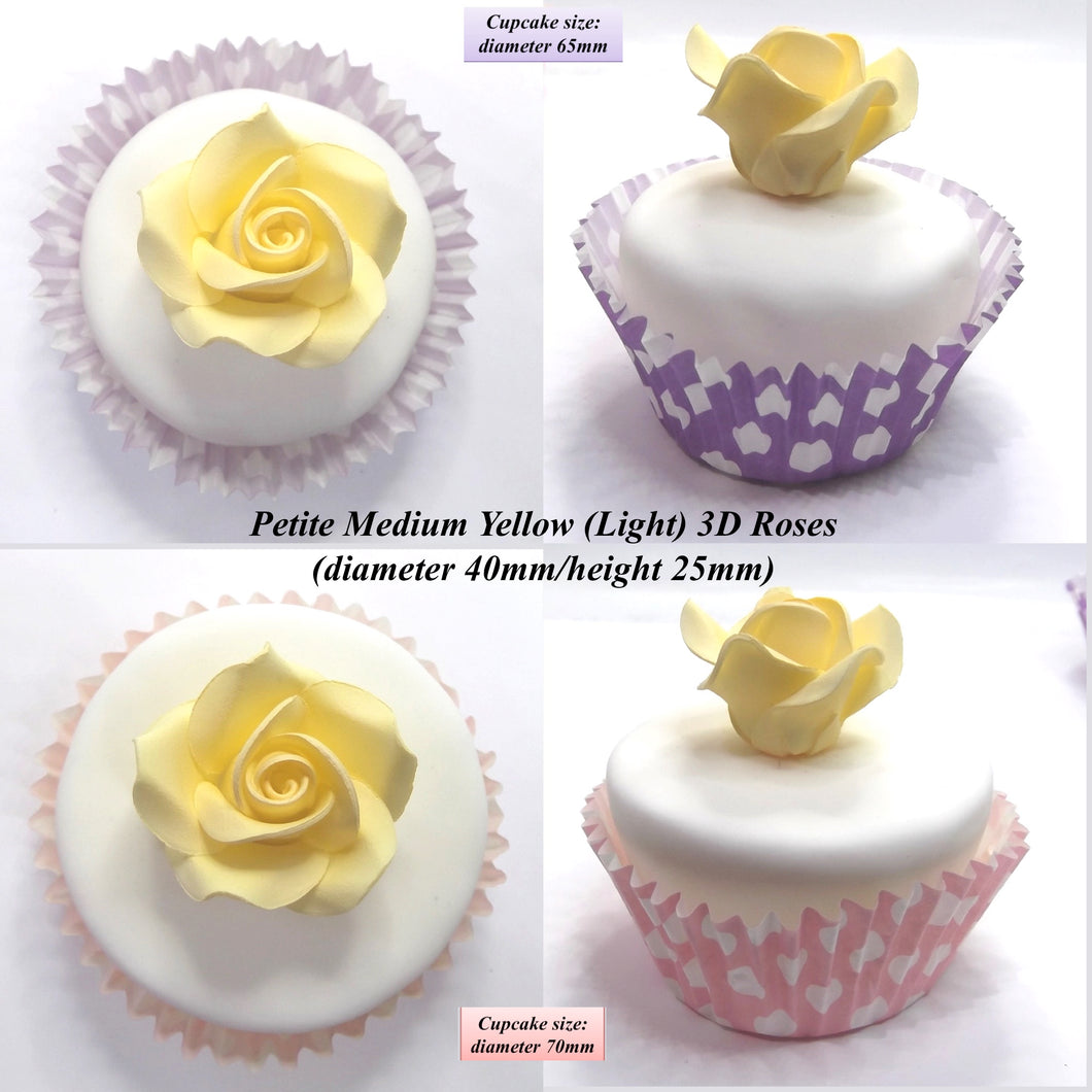 Yellow Cake Decorations. Shown on 65mm cupcake.