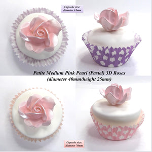 Pink Cake Decorations. Shown on 65mm cupcake.