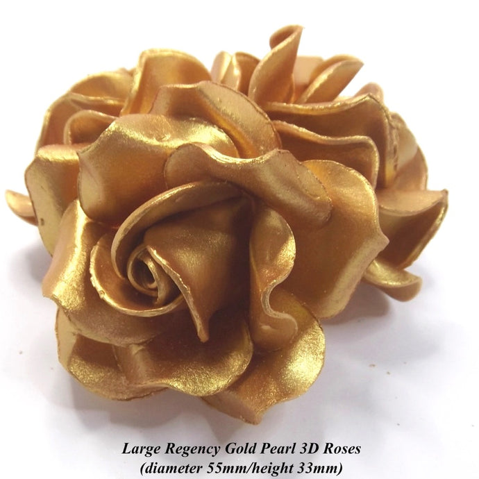 Regency Gold handmade 3D rose cake decorations