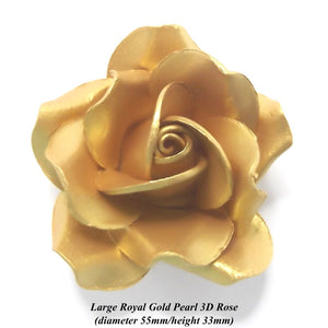 Royal Gold handmade 3D rose cake decorations