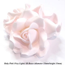 Non-Wired Large 3D Pale Baby Pink Sugar Roses