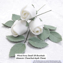 Wired Ivory 3D Sugar Roses