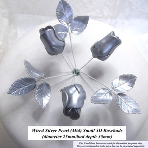 Wired Silver Pearl 3D Sugar Roses