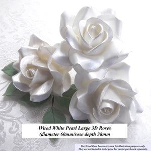 Wired White Pearl 3D Sugar Roses