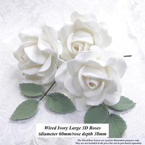 Wired Ivory 3D Sugar Roses