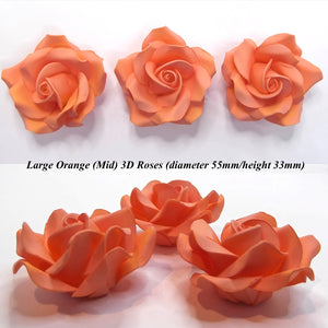 Non-Wired Large 3D Orange Sugar Roses