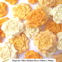 12 Tangerine Medium Sugar Roses 4 OPTIONS