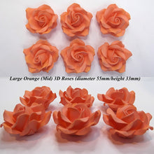 Non-Wired Large 3D Orange Sugar Roses