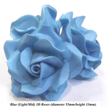 Non-Wired Large Light/Mid Blue Sugar Roses