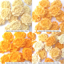 12 Tangerine Medium Sugar Roses 4 OPTIONS