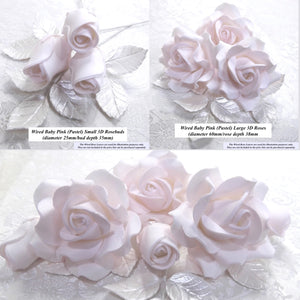 Wired Pastel Pink 3D Sugar Roses