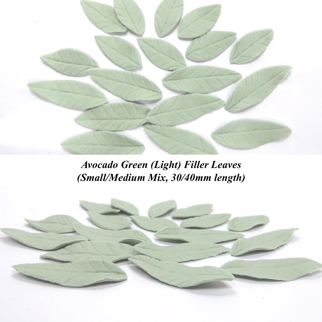 Green Filler Leaves edible sugar leaves Small/Medium 30/40mm mix