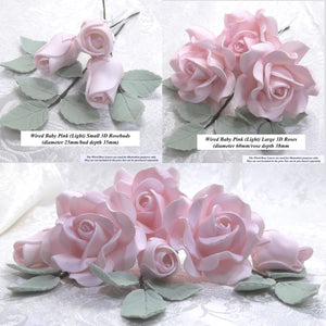 Wired Light Pink 3D Sugar Roses