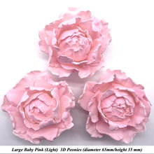 Light Baby Pink 3D Non-Wired Large Sugar Peonies & Leaves