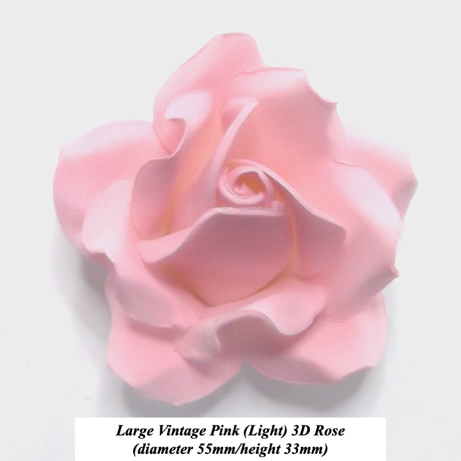 Non-Wired Large 3D Light Vintage Pink Sugar Roses