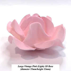 Non-Wired Large 3D Vintage Pink Sugar Roses