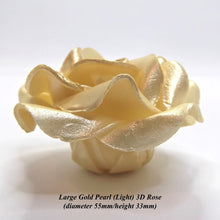 Non-Wired Large 3D Light Gold Pearl Sugar Roses