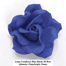 Bright Blue Sugar Roses 55mm NON-WIRED