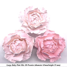 Pink Mix 3D Non-Wired Large Sugar Peonies, Buds & Leaves