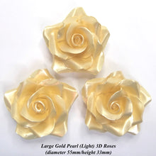 Non-Wired Large 3D Light Gold Pearl Sugar Roses