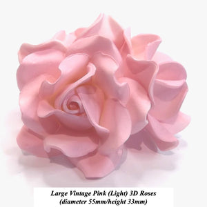 Non-Wired Large 3D Light Vintage Pink Sugar Roses