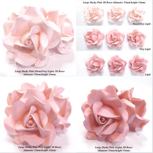 Non-Wired Large 3D Deep Dusky Pink Sugar Roses