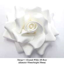 Non-Wired XLarge++ (Grand) 3D White Sugar Roses Standard Petal 95mm