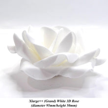 Non-Wired XLarge++ (Grand) 3D White Sugar Roses Standard Petal 95mm
