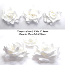 Non-Wired XLarge++ (Grand) 3D White Sugar Roses Standard Petal 95mm