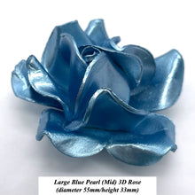 Non-Wired Large Mid Blue Pearl Sugar Roses