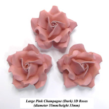 Non-Wired Large Deeper Pink Champagne Sugar Roses