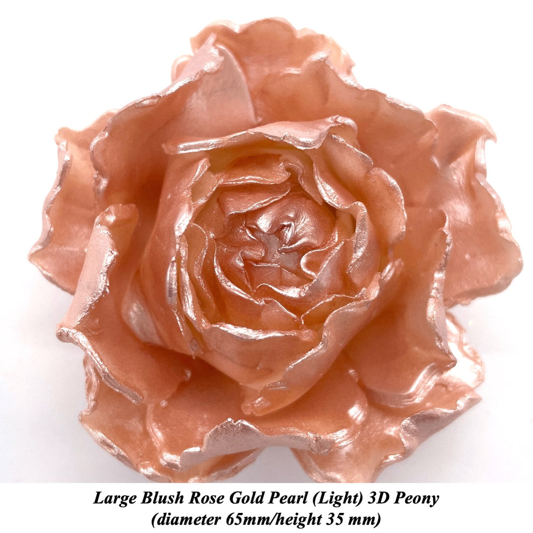 Light Rose Gold Pearl 3D Non-Wired Large Sugar Peonies