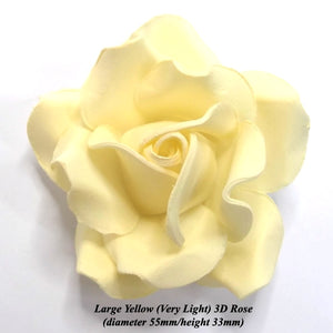 Large Yellow 55mm 3D Roses
