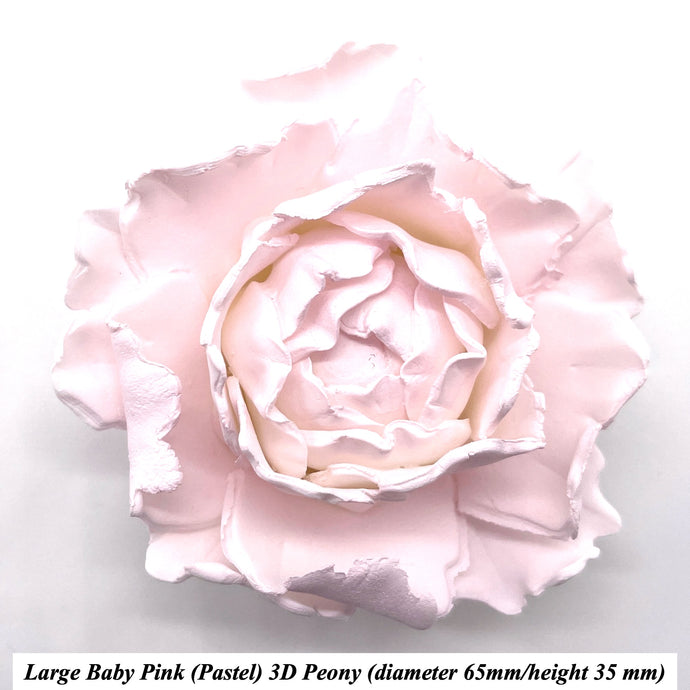 Pastel Baby Pink 3D Non-Wired Large Sugar Peonies