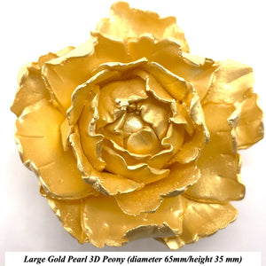 Gold Pearl 3D Non-Wired Large Sugar Peonies