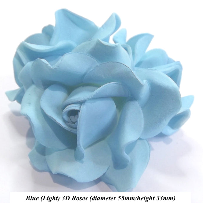 Non-Wired Large Light Blue Sugar Roses