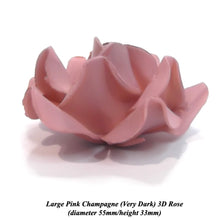 Non-Wired Large Deeper Pink Champagne Sugar Roses