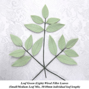 Wired Green Filler Leaves sugar leaves Small/Medium 30/40mm mix