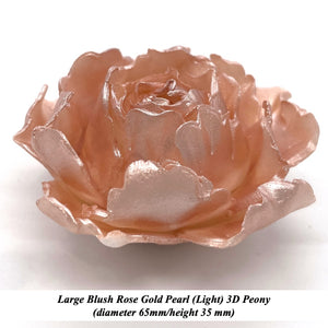 Light Rose Gold Pearl 3D Non-Wired Large Sugar Peonies