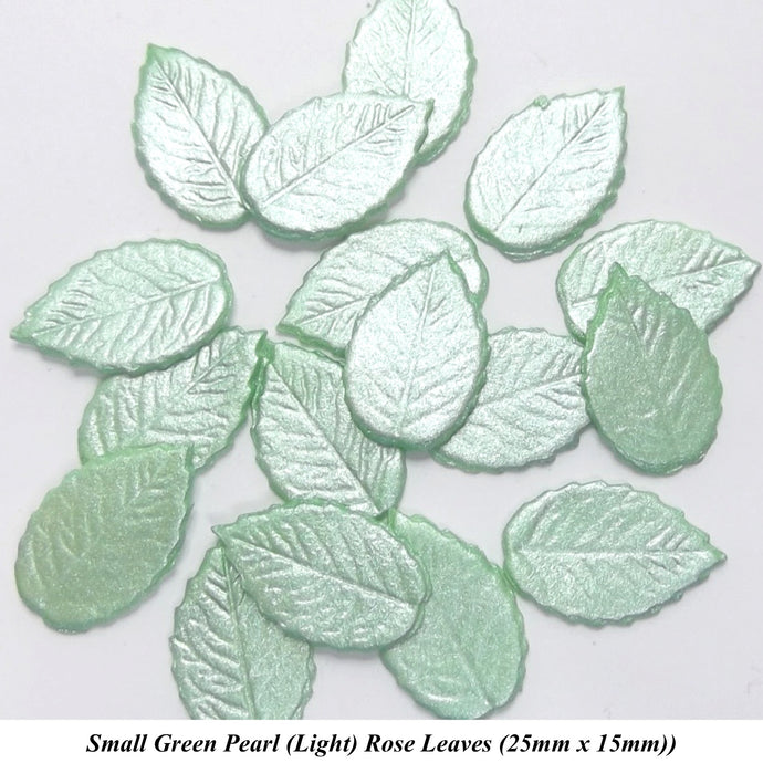 Green Pearl Rose Leaves Small 25mm or Medium 30mm